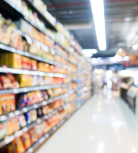 Abstract blur supermarket in department store and shopping mall interior for background